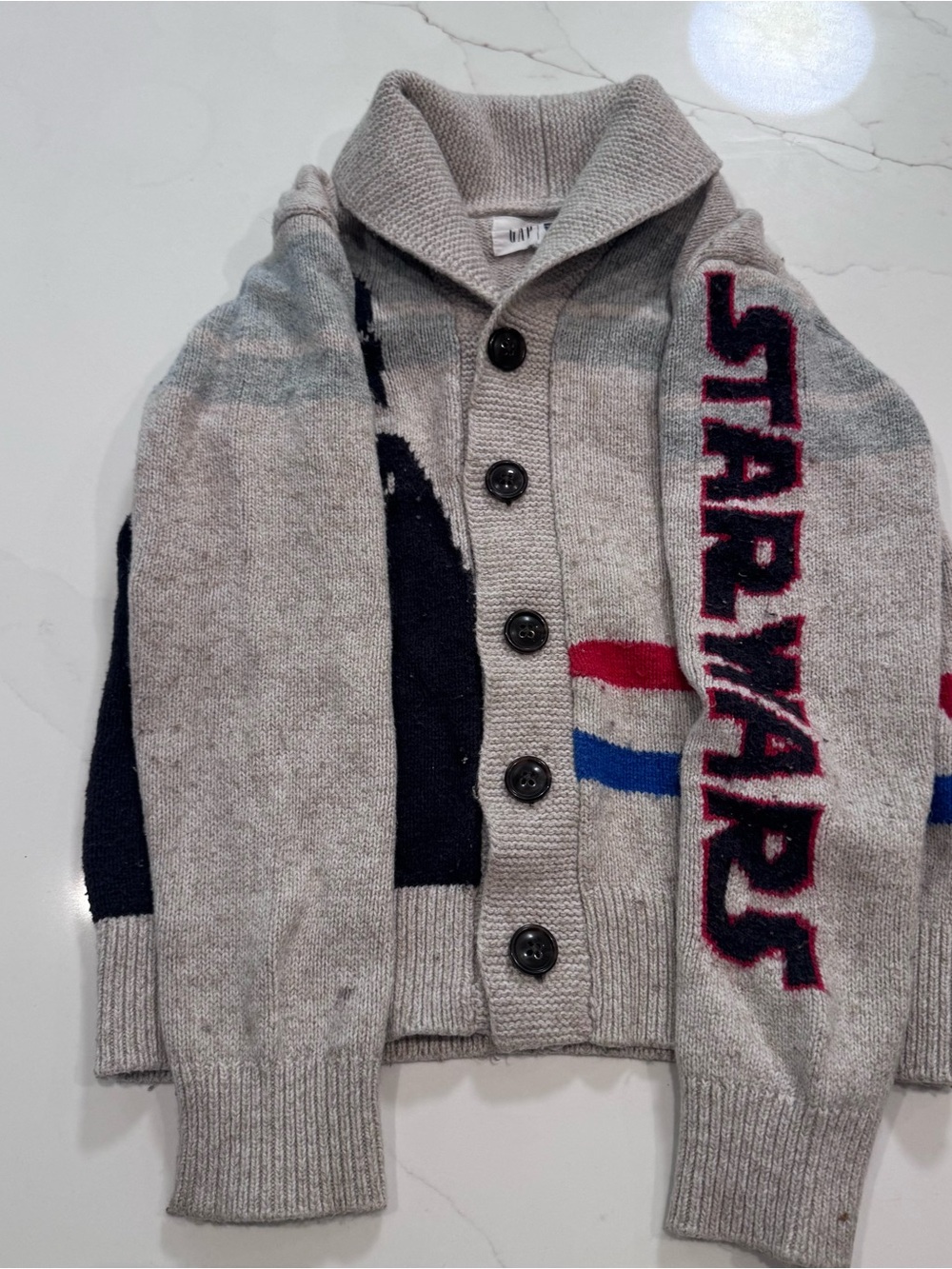 Gap Kids Star Wars Shawl Collar Button Sweater
